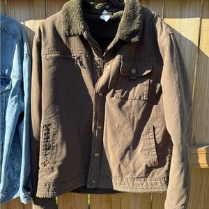 Men's Brown Jacket with Sherpa Collar